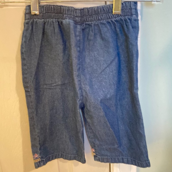 VINTAGE elastic waistband embroidered hem jeans - Picture 3 of 7